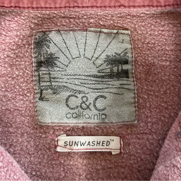 C&C California | Women’s Mauve Sunwashed Double Pocket Button-Up Shirt Size M - Picture 14 of 16